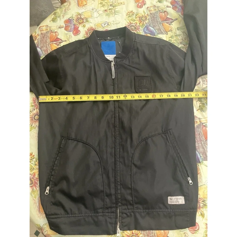 Adidas Originals Adicolor Trefoil Satin Bomber Jacket Mens M Black X41747